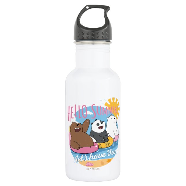 We Bare Bears - Hello Summer! Let's Have Fun 532 Ml Water Bottle (Front)