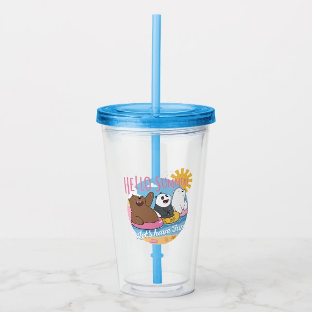 We Bare Bears - Hello Summer! Let's Have Fun Acrylic Tumbler (Front)