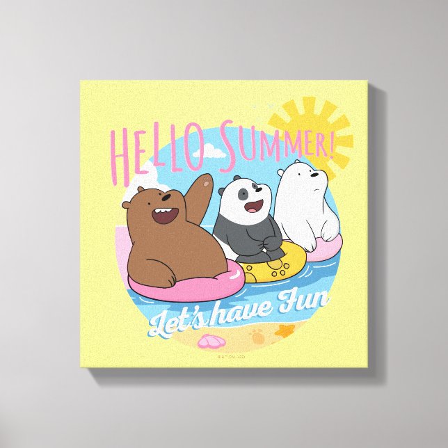We Bare Bears - Hello Summer! Let's Have Fun Canvas Print (Front)