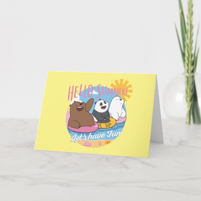 We Bare Bears - Hello Summer! Let's Have Fun Card (Front)