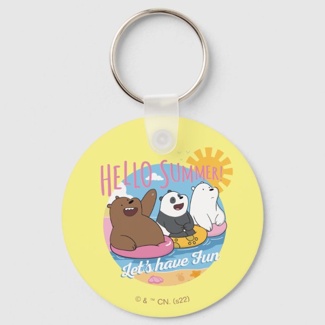 We Bare Bears - Hello Summer! Let's Have Fun Key Ring (Front)