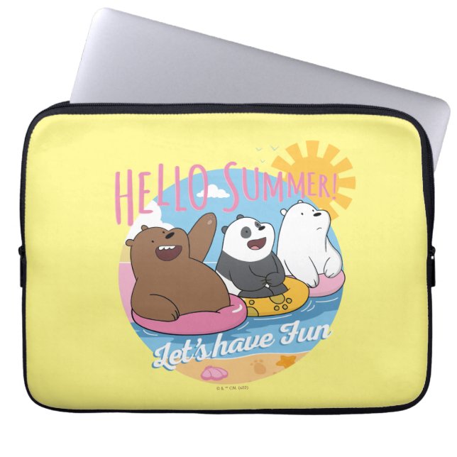 We Bare Bears - Hello Summer! Let's Have Fun Laptop Sleeve (Front)