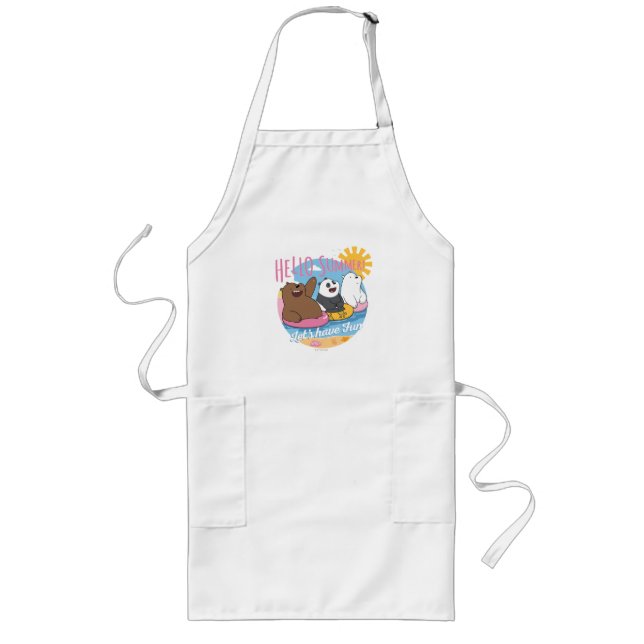 We Bare Bears - Hello Summer! Let's Have Fun Long Apron (Front)