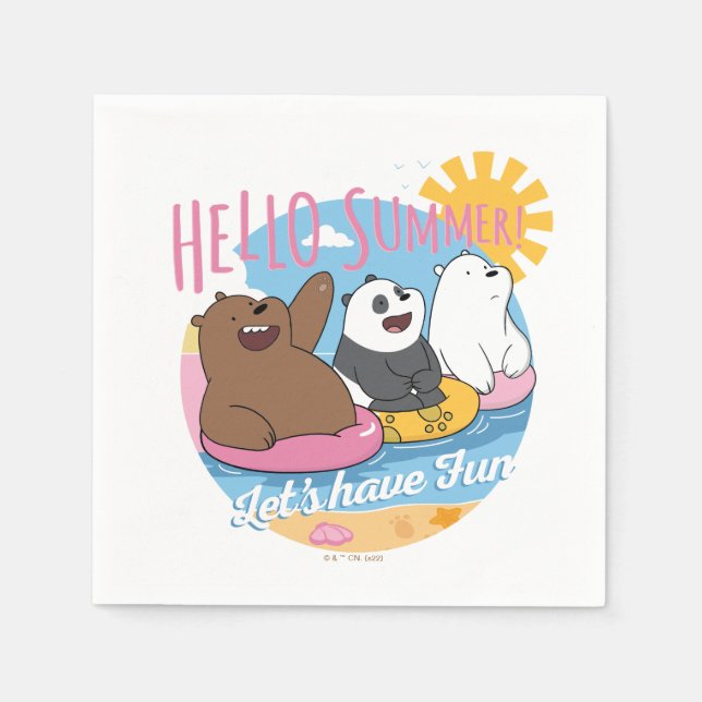 We Bare Bears - Hello Summer! Let's Have Fun Napkin (Front)