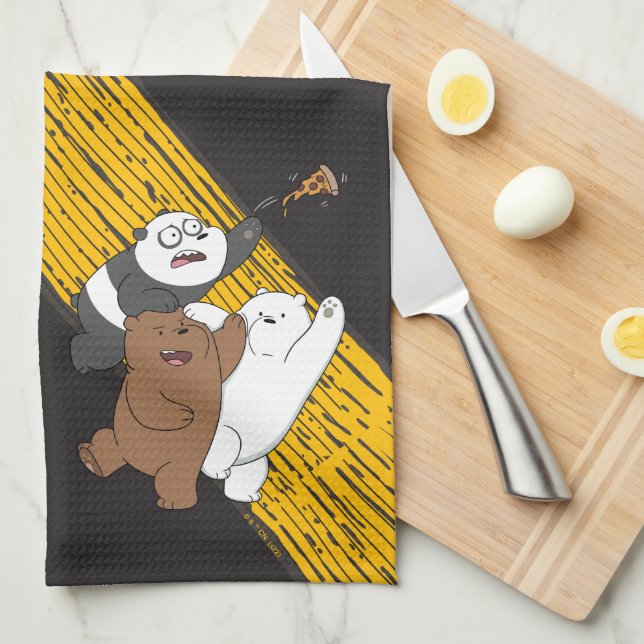 We Bare Bears - Last Pizza Slice Tea Towel (Quarter Fold)