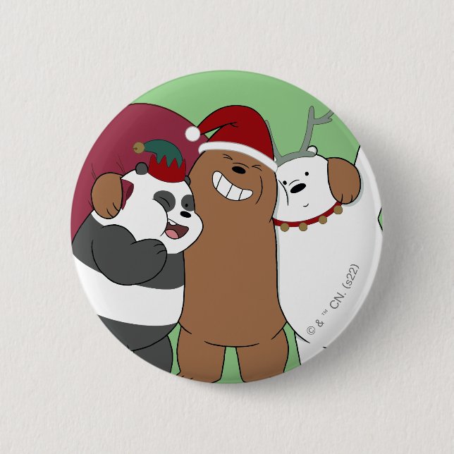 We Bare Bears - Season's Greetings 6 Cm Round Badge (Front)