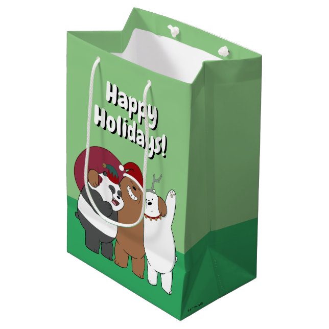 We Bare Bears - Season's Greetings Medium Gift Bag (Front Angled)