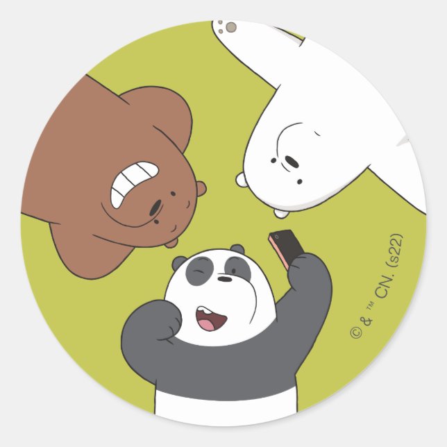 We Bare Bears - #SquadGoals Classic Round Sticker (Front)