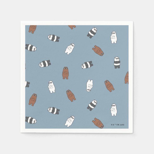 We Bare Bears - Sunglass Bears Pattern Napkin (Front)