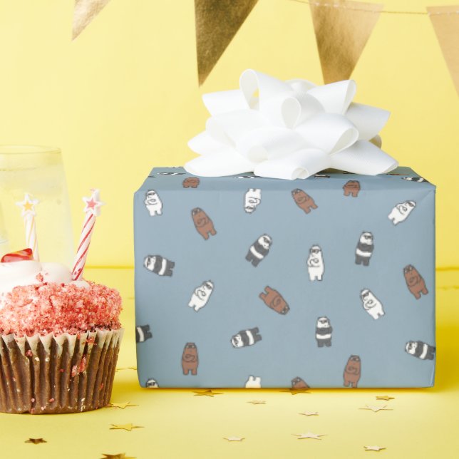 We Bare Bears - Sunglass Bears Pattern Wrapping Paper (Birthday Party)