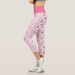 We Bare Bears - Valentine Hearts Pattern Capri Leggings