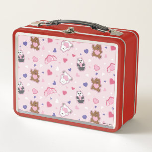 We Bare Bears - Valentine Hearts Pattern Metal Lunch Box