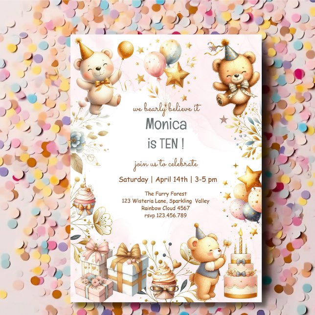 We bearly believe, royal tedddy bear kids birthday invitation (Creator Uploaded)