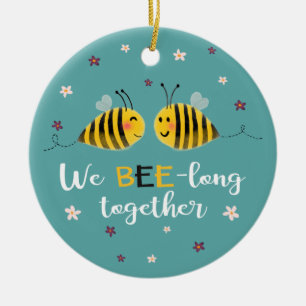 We BEE-long together with bees & picture romantic Ceramic Tree Decoration