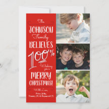 We Believe 100% Holiday Photo Card
