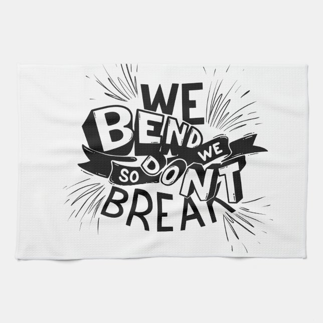we blend so we dont break design  tea towel (Horizontal)