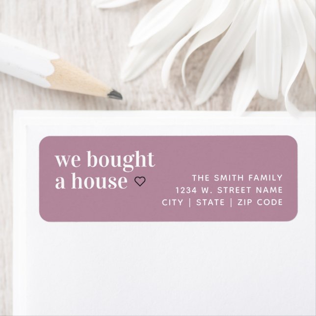 We Bought a House Simple Heart Return Address Labe (Insitu)