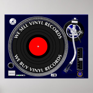 WE BUY SELL VINYL RECORDS POSTER