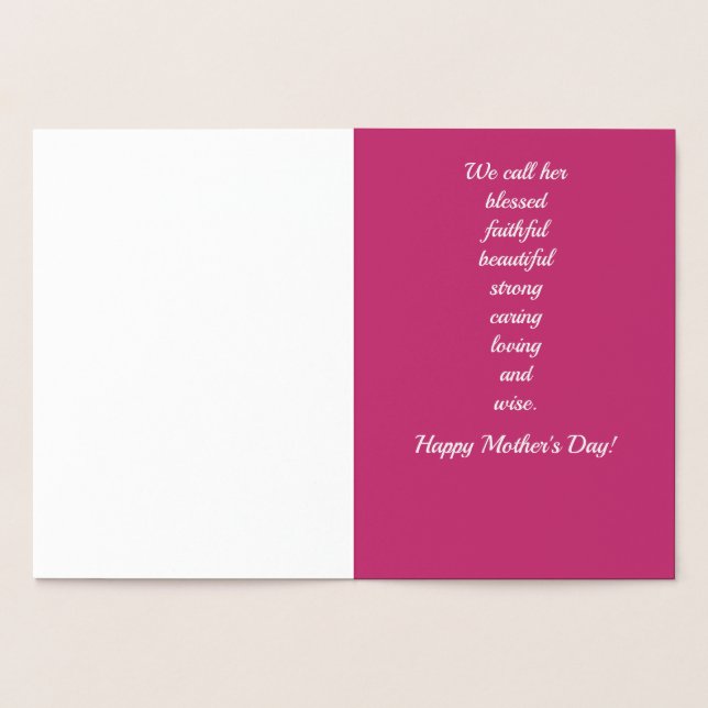 We Call Her | Gold Foil Mother's Day Card (Inside)