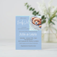 We can barely wait baby boy Invitation