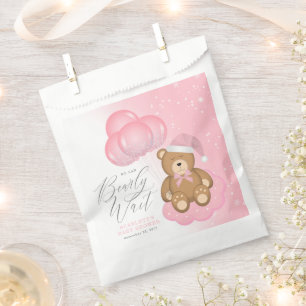 We Can Barely Wait Sleepy Bear Balloon Baby Shower Favour Bags