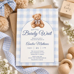 We Can Barely Wait Watercolor Baby Shower Invitation