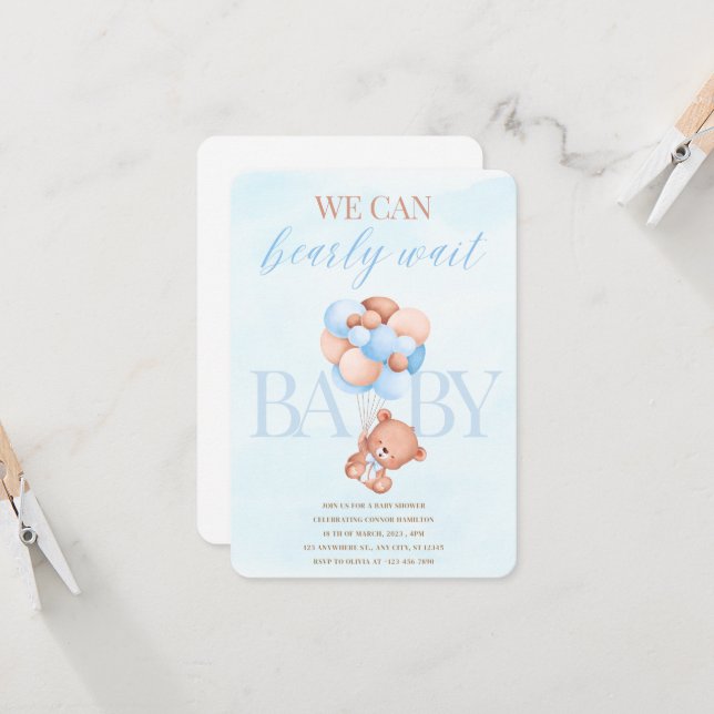 We can barley Wait Baby Shower invite (Front/Back In Situ)