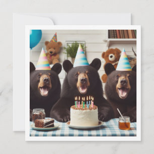 We can bear-ly believe it! Bear birthday Invitation