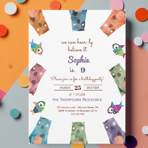 we can bear-ly believe it kids birthday invitation