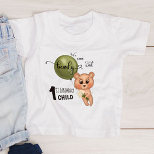 We Can Bearly (Barely) Wait 1st Birthday Child Baby T-Shirt