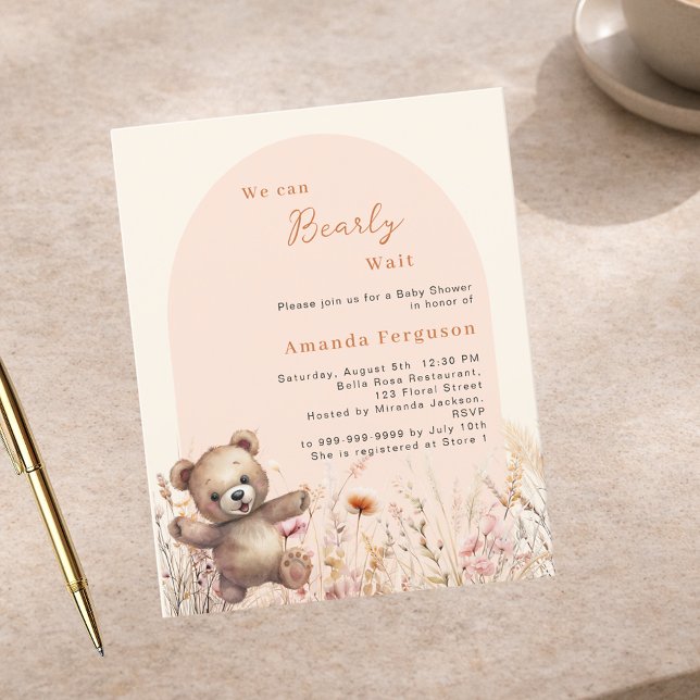We can bearly wait arch Baby Shower invitation (Creator Uploaded)