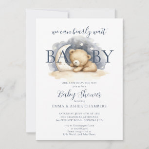 We Can Bearly Wait Baby Bear Baby Shower Invitation