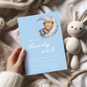 We Can Bearly Wait – Baby Boy Shower Invitation