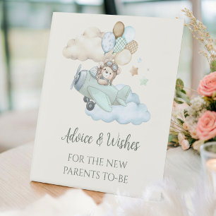 We Can Bearly Wait Baby Shower Advice and Wishes  Pedestal Sign