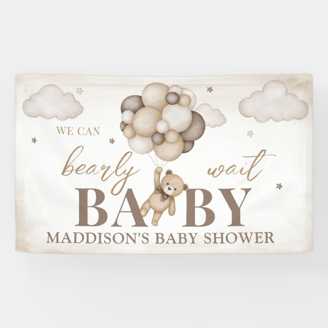 We Can Bearly Wait Baby Shower Banner (Horizontal)