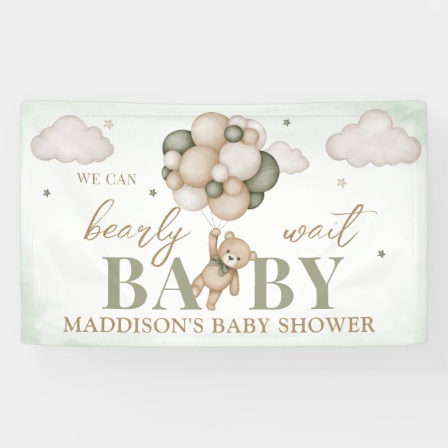 We Can Bearly Wait Baby Shower Banner (Horizontal)