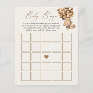 We Can Bearly Wait Baby Shower Bingo Game
