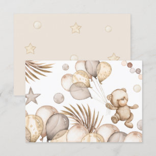 We can bearly wait baby shower blank card