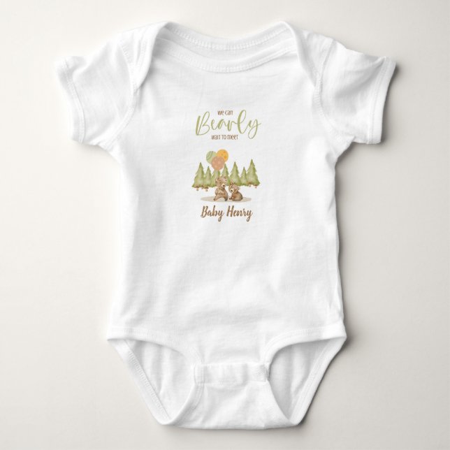 We Can Bearly Wait | Baby Shower  Bodysuit (Front)