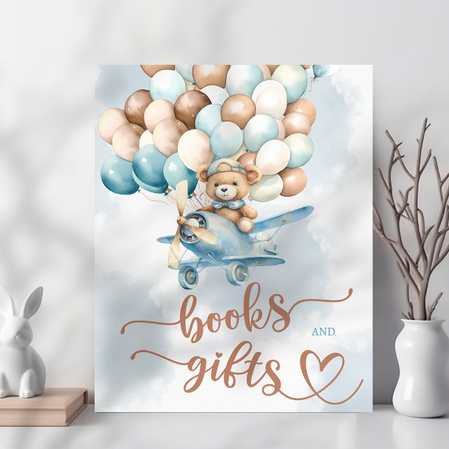 We Can Bearly Wait! Baby Shower Books and Gifts Poster (We can bearly wait baby shower poster for books and gift table)