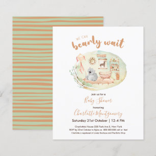 We Can Bearly Wait Baby Shower Budget Invitation