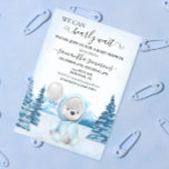 We Can Bearly Wait Baby Shower Christmas Winter  Invitation<br><div class="desc">This design may be personalised in the area provided by changing the photo and/or text. Or it can be customised by clicking Personalise this Template and then choosing the click to customise further option and delete or change the colour of the background, add text, change the text colour or style,...</div>