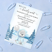 We Can Bearly Wait Baby Shower Christmas Winter 