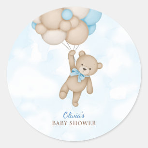 We Can Bearly Wait Baby Shower Classic Round Sticker