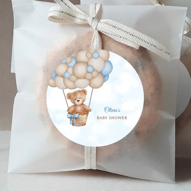 We Can Bearly Wait Baby Shower Classic Round Sticker (Creator Uploaded)