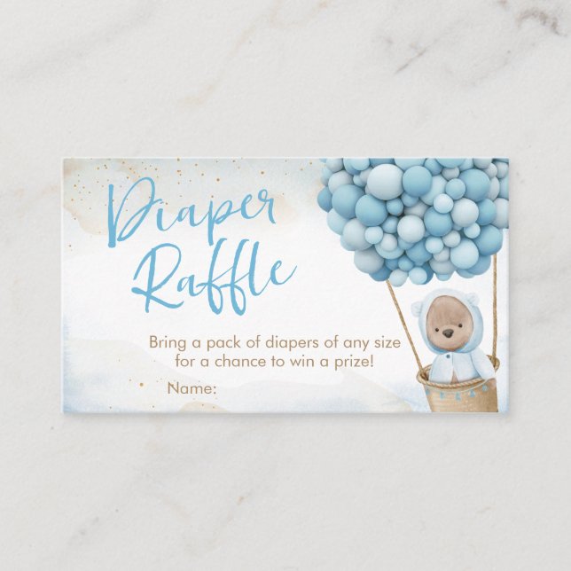 We Can Bearly Wait Baby Shower Diaper Raffle Business Card (Front)