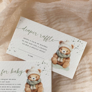 We Can Bearly Wait Baby Shower Diaper Raffle Card