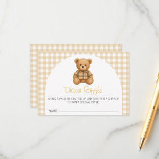 We Can Bearly Wait Baby Shower Diaper Raffle Enclosure Card
