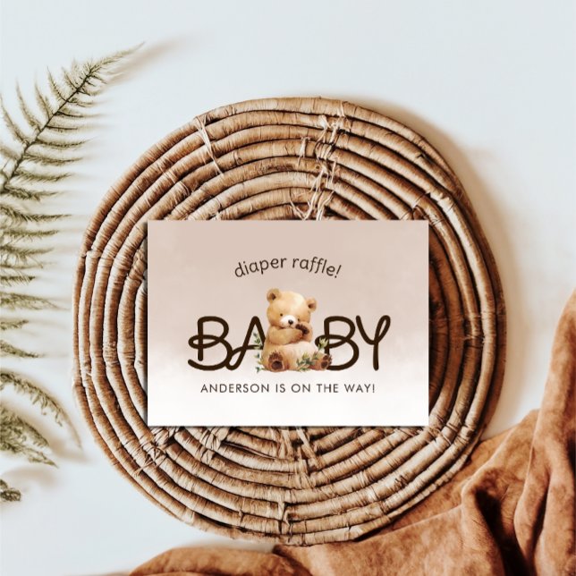 We Can Bearly Wait Baby Shower Diaper Raffle Enclosure Card (We Can Bearly Wait Baby Shower Diaper Raffle Enclosure Card)