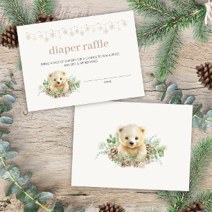 We Can Bearly Wait Baby Shower Diaper Raffle Enclosure Card